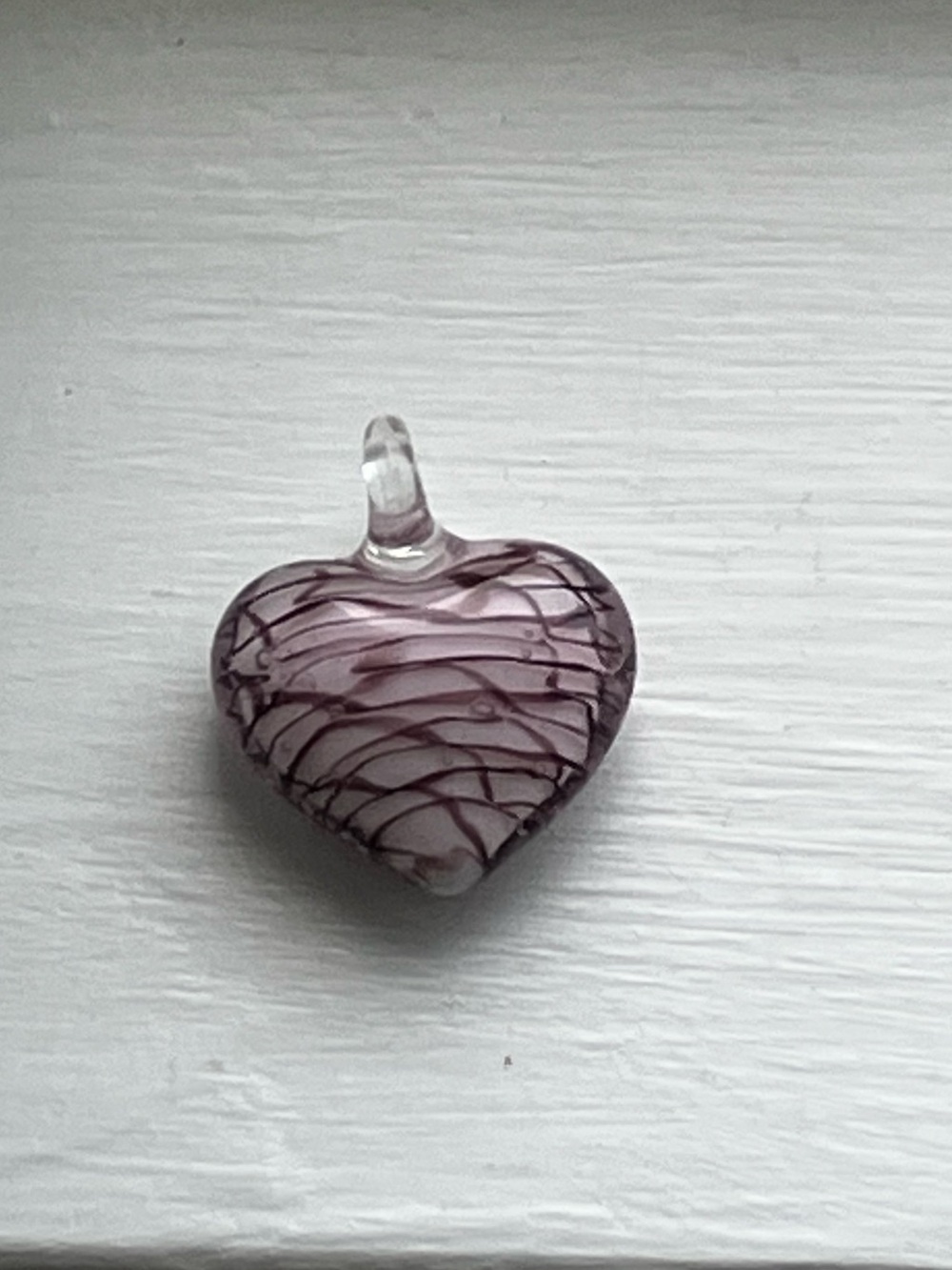 Purple glass heart pendant